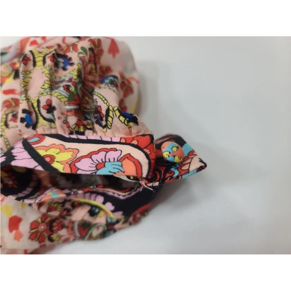 Alice + Olivia Margarite Tie Front Cropped Puff Sleeve Crop Top Size XS READ - Picture 4 of 9